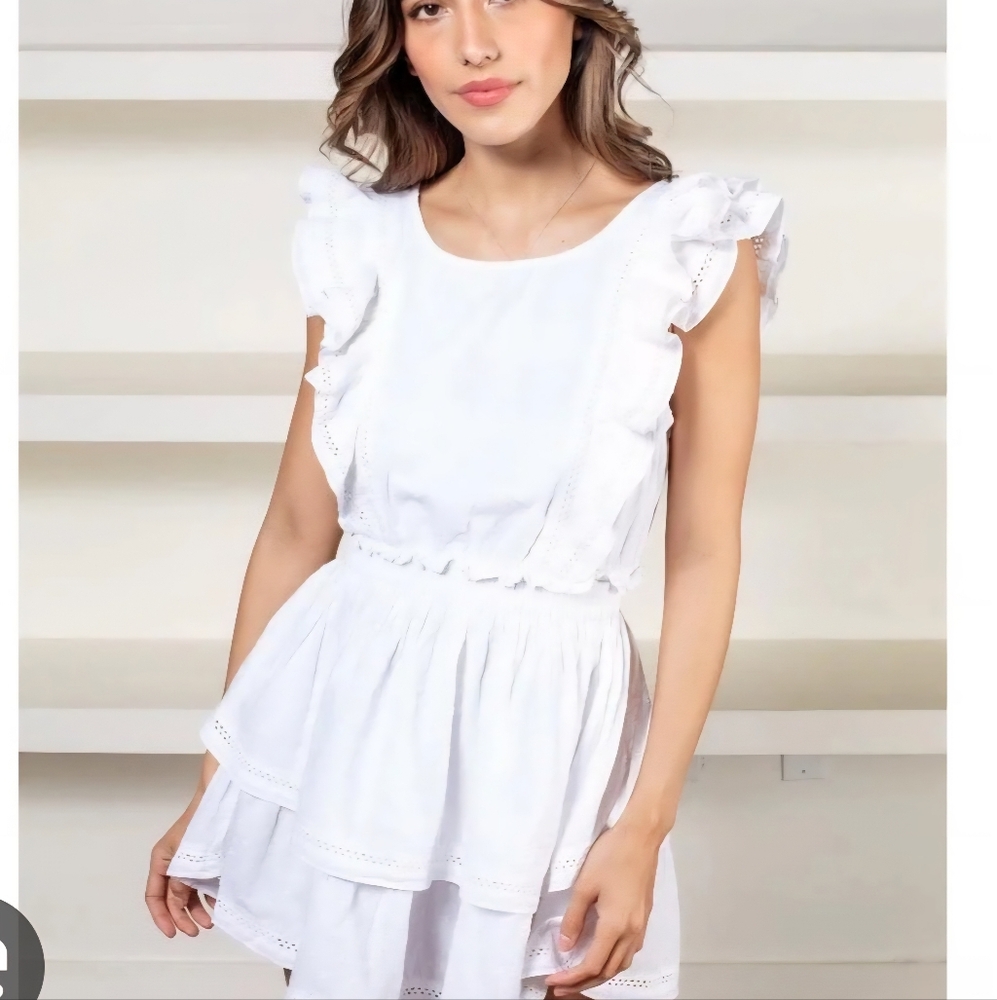Elegant White Ruffle Dress